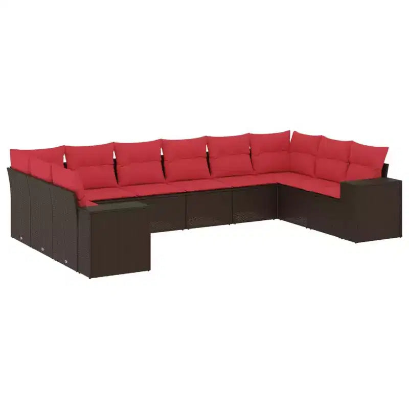 Set divano da giardino vidaXL con cuscini in polyrattan