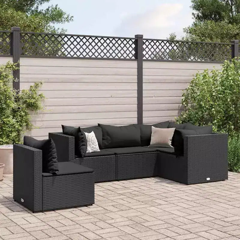 vidaXL Set Divani da Giardino con Cuscini, in Polyrattan