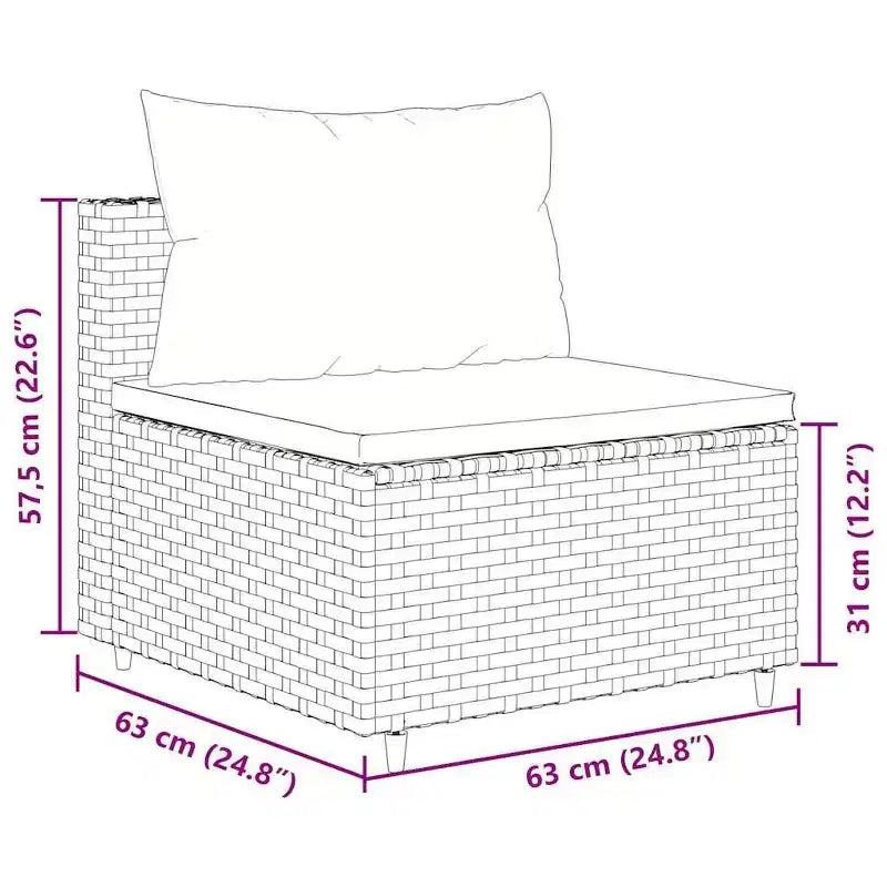 vidaXL Set Divani da Giardino con Cuscini, in Polyrattan