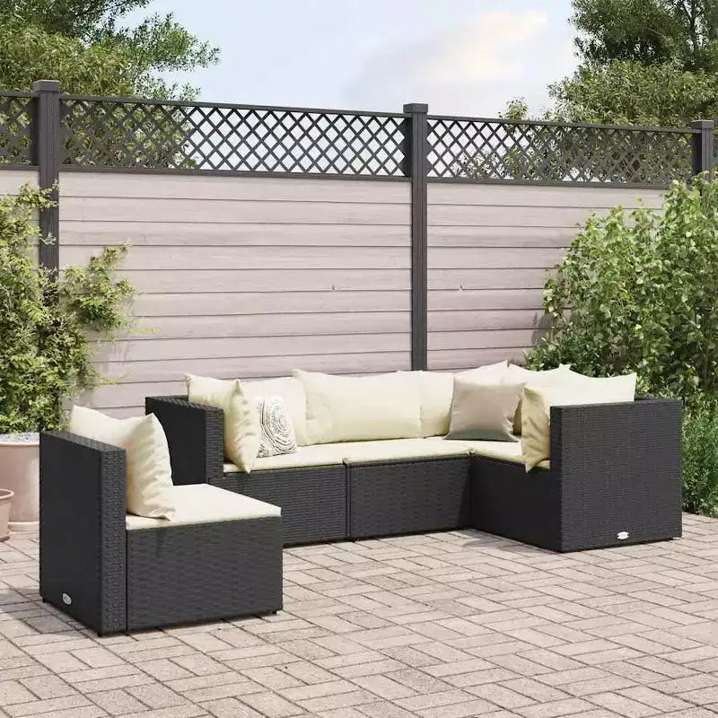 vidaXL Set Divani da Giardino con Cuscini, in Polyrattan