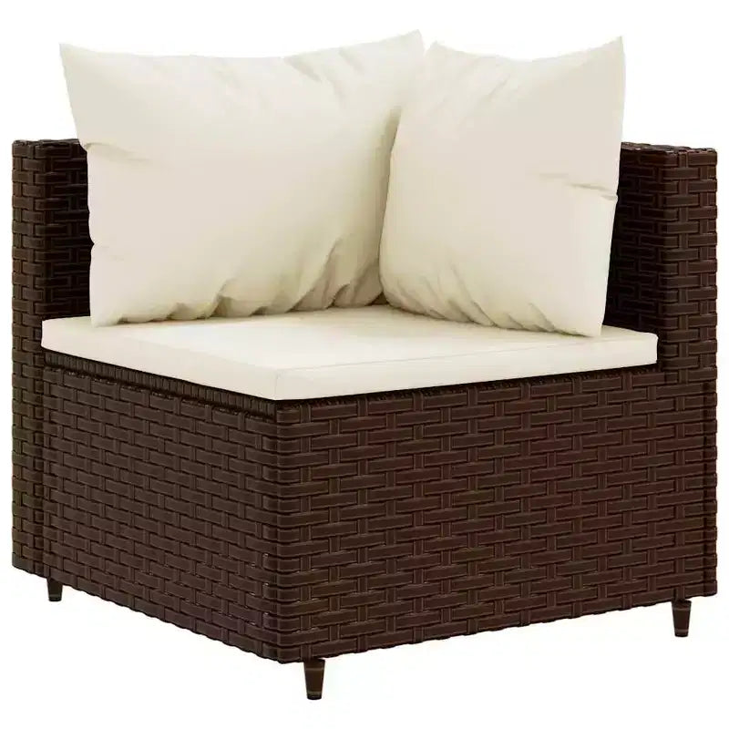 vidaXL Set Divani da Giardino con Cuscini, in Polyrattan
