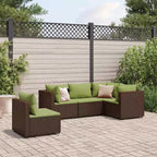 vidaXL Set Divani da Giardino con Cuscini, in Polyrattan