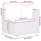 vidaXL Set Divani da Giardino con Cuscini, in Polyrattan