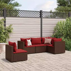 vidaXL Set Divani da Giardino con Cuscini, in Polyrattan