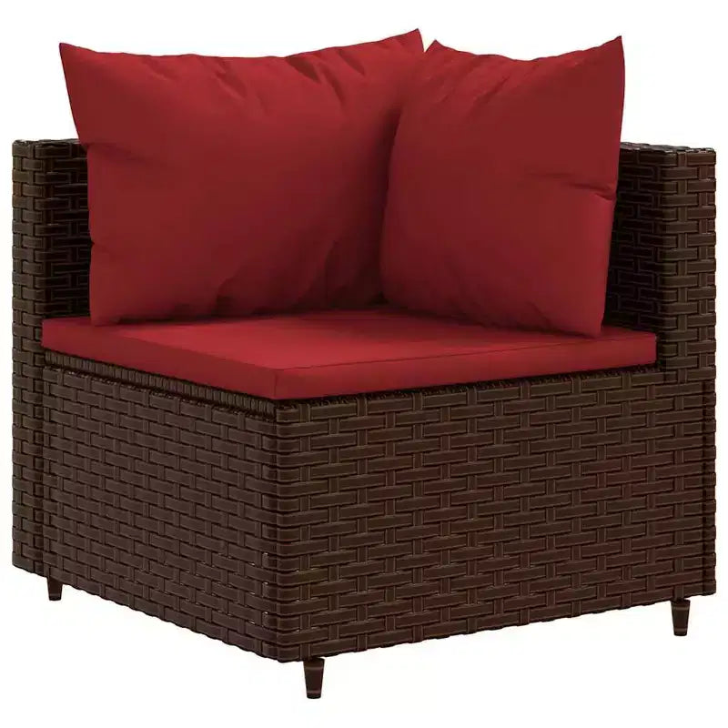 vidaXL Set Divani da Giardino con Cuscini, in Polyrattan