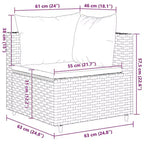 vidaXL Set Divani da Giardino con Cuscini, in Polyrattan