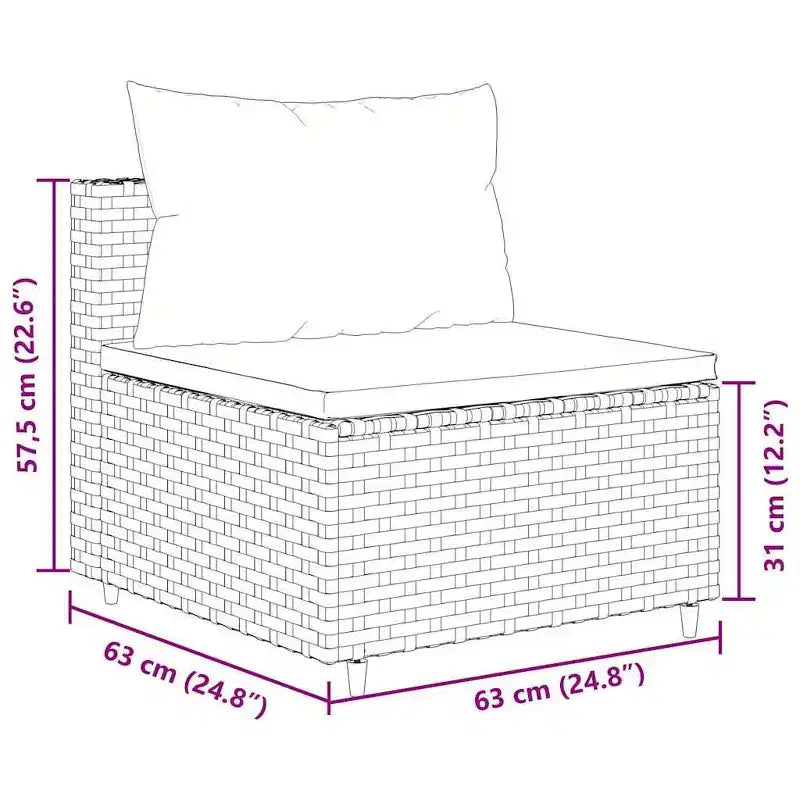 vidaXL Set Divani da Giardino con Cuscini, in Polyrattan