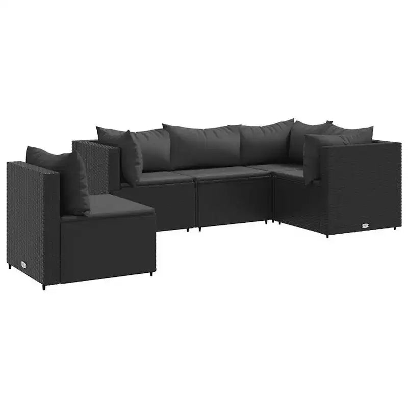 vidaXL Set Divani da Giardino con Cuscini, in Polyrattan