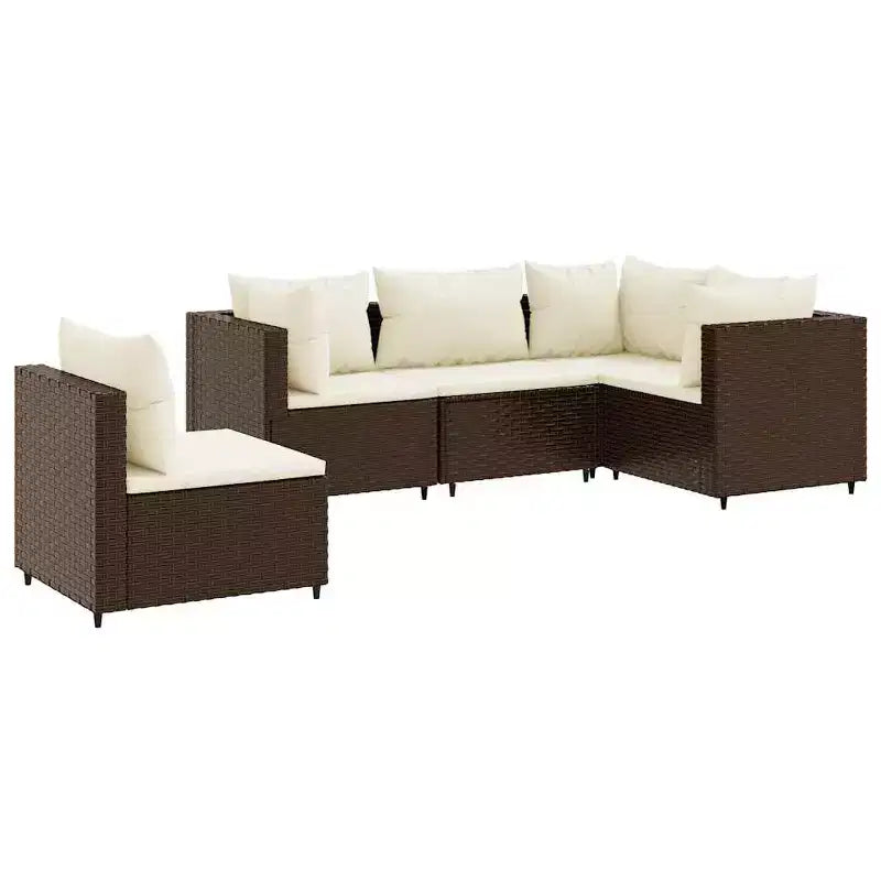 vidaXL Set Divani da Giardino con Cuscini, in Polyrattan