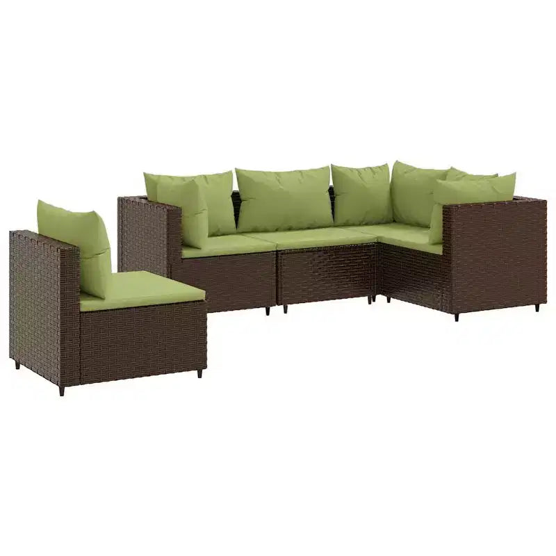vidaXL Set Divani da Giardino con Cuscini, in Polyrattan