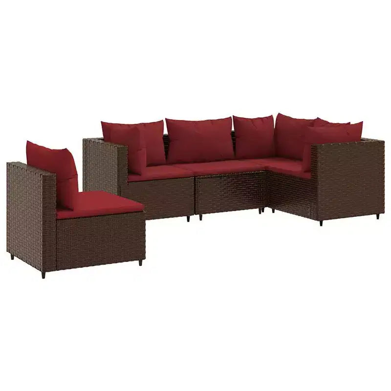 vidaXL Set Divani da Giardino con Cuscini, in Polyrattan