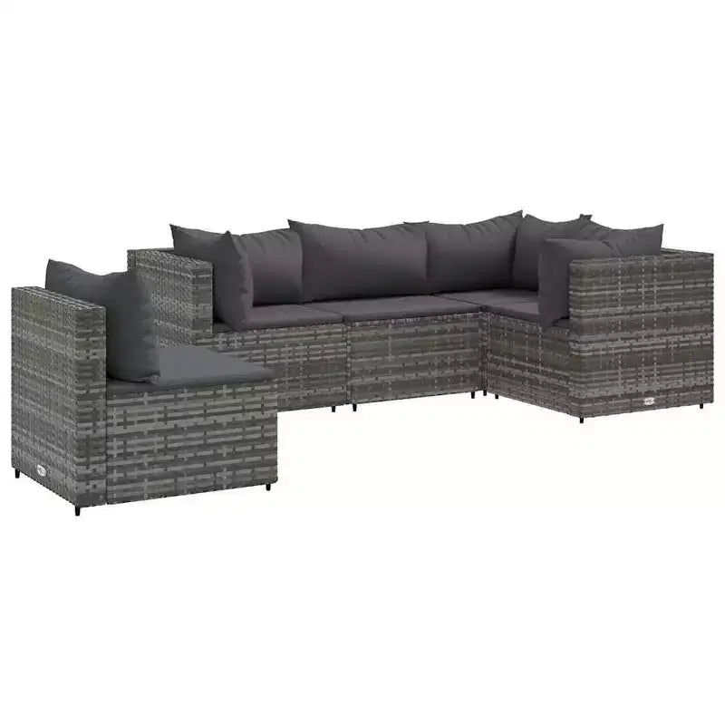 vidaXL Set Divani da Giardino con Cuscini, in Polyrattan