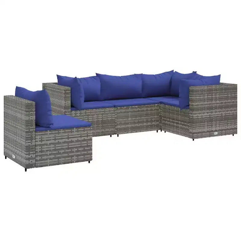 vidaXL Set Divani da Giardino con Cuscini, in Polyrattan