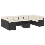 vidaXL 11 Piece Patio Sofa Set with Cushions Gray Poly Rattan