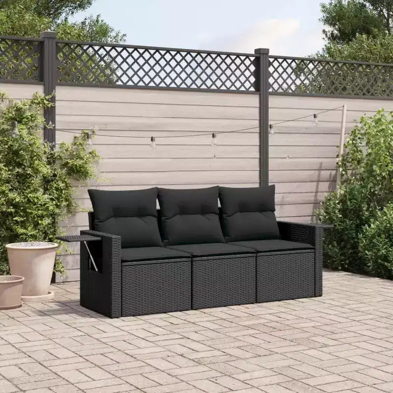 vidaXL Salotto da Giardino in Rattan Sintetico Divano da Giardino Pieghevole Medio