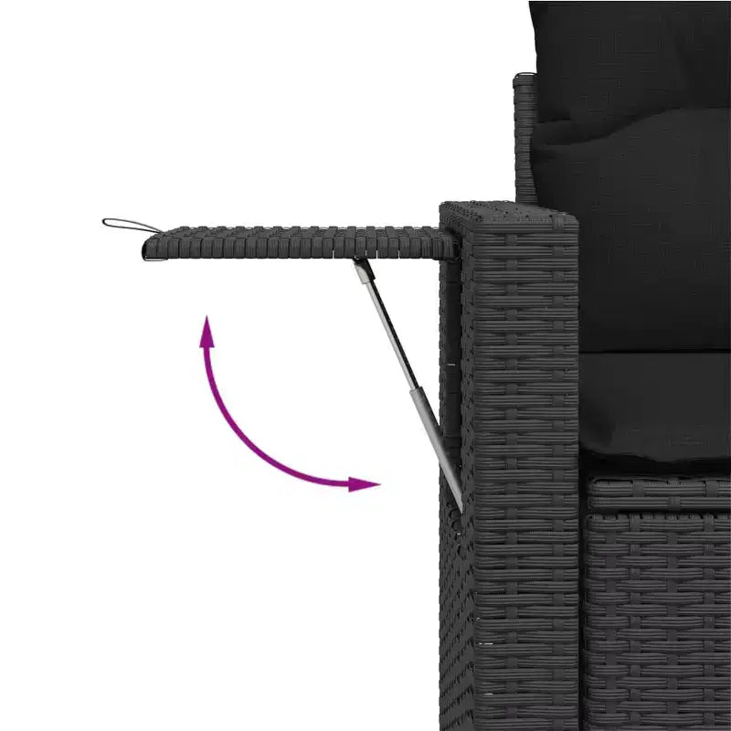 vidaXL Salotto da Giardino in Rattan Sintetico Divano da Giardino Pieghevole Medio