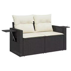 vidaXL Salotto da Giardino in Rattan Sintetico Divano da Giardino Pieghevole Medio