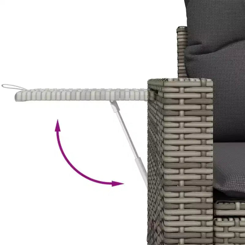 vidaXL Salotto da Giardino in Rattan Sintetico Divano da Giardino Pieghevole Medio