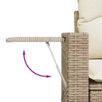 vidaXL Salotto da Giardino in Rattan Sintetico Divano da Giardino Pieghevole Medio