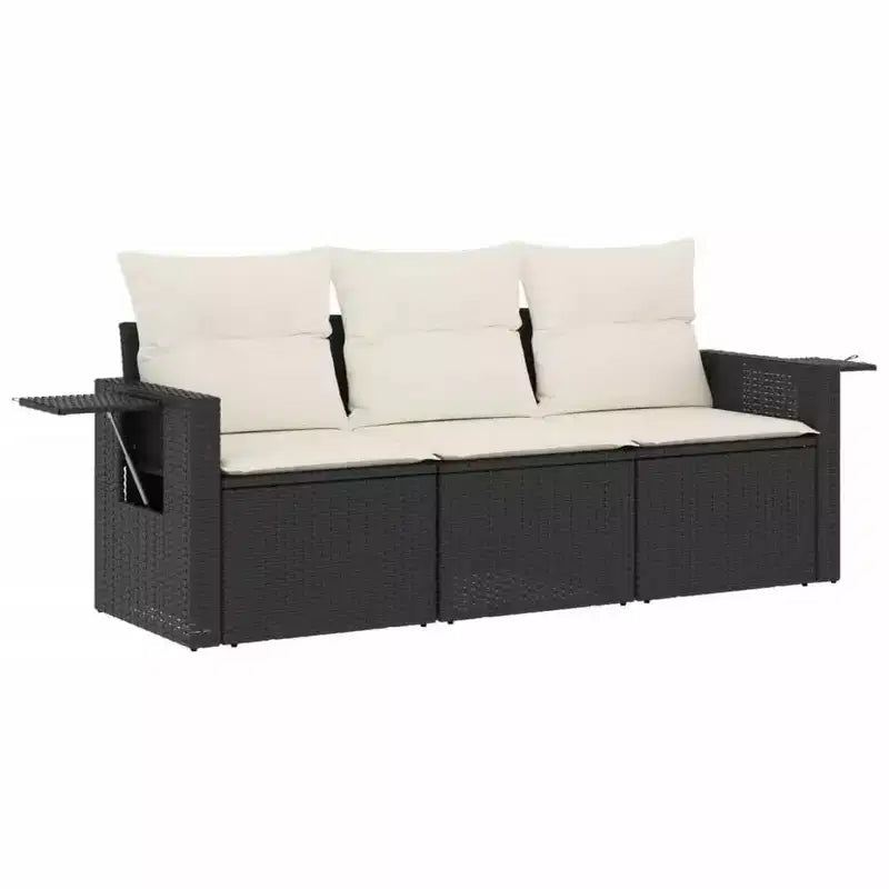 vidaXL Salotto da Giardino in Rattan Sintetico Divano da Giardino Pieghevole Medio