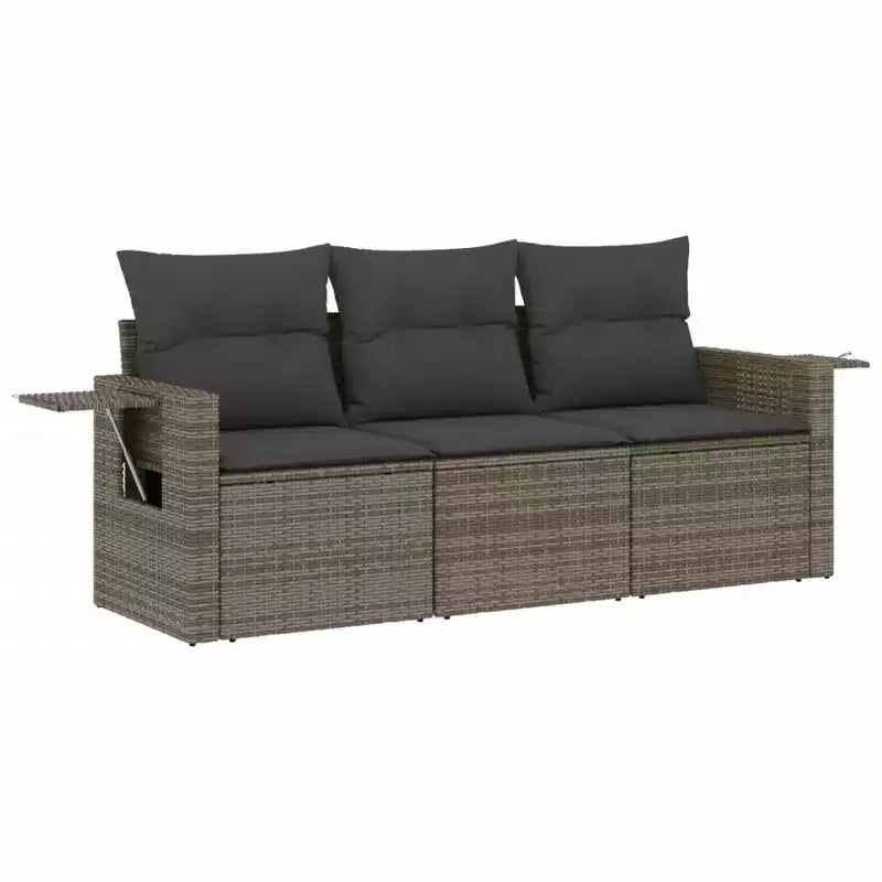 vidaXL Salotto da Giardino in Rattan Sintetico Divano da Giardino Pieghevole Medio