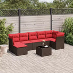 vidaXL 8 Piece Patio Sofa Set with Cushions Poly Rattan - Choose Color and Model