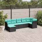 vidaXL 8 Piece Patio Sofa Set with Cushions Poly Rattan - Choose Color and Model