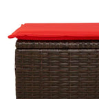 vidaXL 11 Piece Patio Sofa Set with Cushions Brown Poly Rattan - Brown and Red