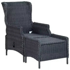 vidaXL Set da pranzo da giardino 9 pezzi tavolo e sedie in polyrattan