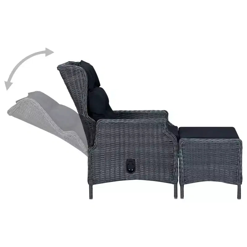 vidaXL Set da pranzo da giardino 9 pezzi tavolo e sedie in polyrattan