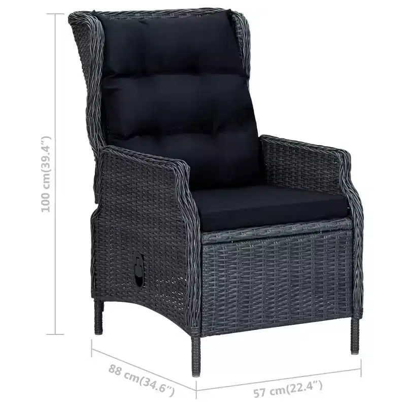 vidaXL Set da pranzo da giardino 9 pezzi tavolo e sedie in polyrattan