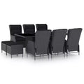 vidaXL Set da pranzo da giardino 9 pezzi tavolo e sedie in polyrattan
