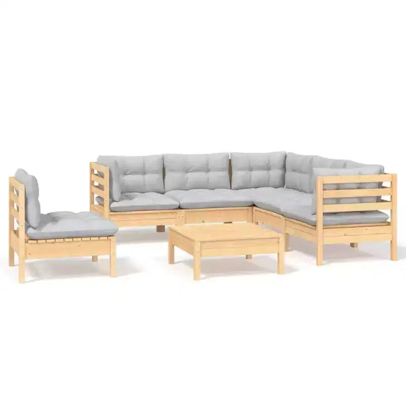 vidaXL Set Lounge da Giardino 6 Pezzi in Pino Massiccio con Cuscini
