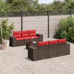 vidaXL Set Divani da Giardino 7 pz con Cuscini Grigio in Polyrattan