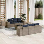 vidaXL Set Divani da Giardino 7 pz con Cuscini Grigio in Polyrattan
