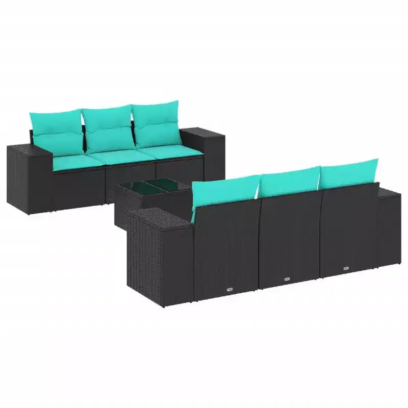 vidaXL Set Divani da Giardino 7 pz con Cuscini Grigio in Polyrattan