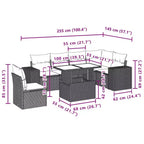 vidaXL 7 Piece Garden Sofa Set with Cushions Poly Rattan