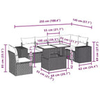 vidaXL 7 Piece Garden Sofa Set with Cushions Poly Rattan