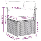 vidaXL 8 Piece Garden Sofa Set with Cushions Poly Rattan