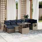 vidaXL 8 Piece Garden Sofa Set with Cushions Poly Rattan