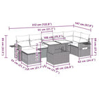 vidaXL 8 Piece Garden Sofa Set with Cushions Poly Rattan