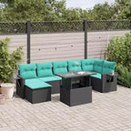 vidaXL 8 Piece Garden Sofa Set with Cushions Poly Rattan
