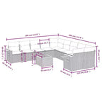 vidaXL Set divani da esterno a 11 pezzi con cuscini, in polyrattan grigio (solo per USA)