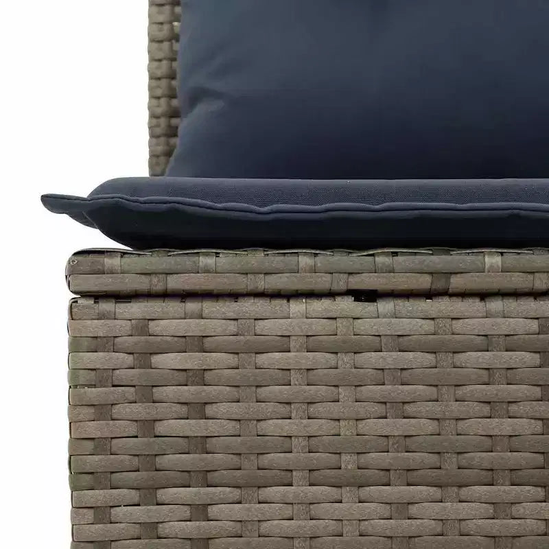 vidaXL Set divani da esterno a 11 pezzi con cuscini, in polyrattan grigio (solo per USA)