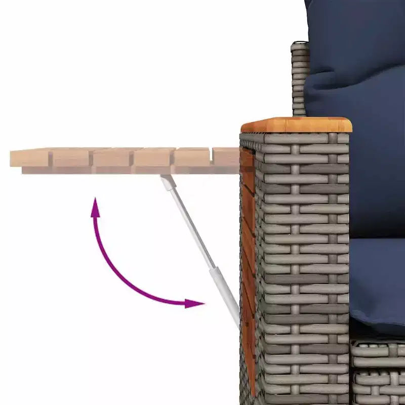 vidaXL Set divani da esterno a 11 pezzi con cuscini, in polyrattan grigio (solo per USA)