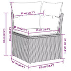 vidaXL Set divani da esterno a 11 pezzi con cuscini, in polyrattan grigio (solo per USA)