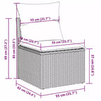 vidaXL Set divani da esterno a 11 pezzi con cuscini, in polyrattan grigio (solo per USA)