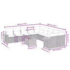 vidaXL Set divani da esterno a 11 pezzi con cuscini, in polyrattan grigio (solo per USA)
