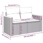 vidaXL Set divani da esterno a 11 pezzi con cuscini, in polyrattan grigio (solo per USA)