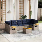 vidaXL Set Divani da Giardino 8 pz con Cuscini Nero Polyrattan (solo per USA)